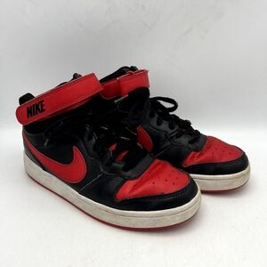Nike Court Borough Mid 2 Sneakers Kid's Boy's Size 7 Y Red Black